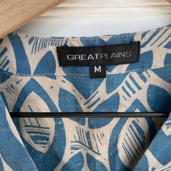 Great Plains UK Linen Blend Print Wrap Top | Size Medium - Picture 5 of 6